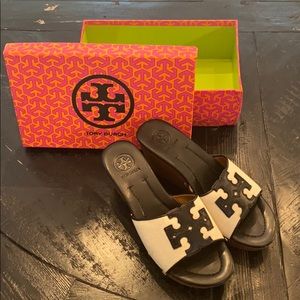 Tory Burch Patti Leather Platform Wedges
